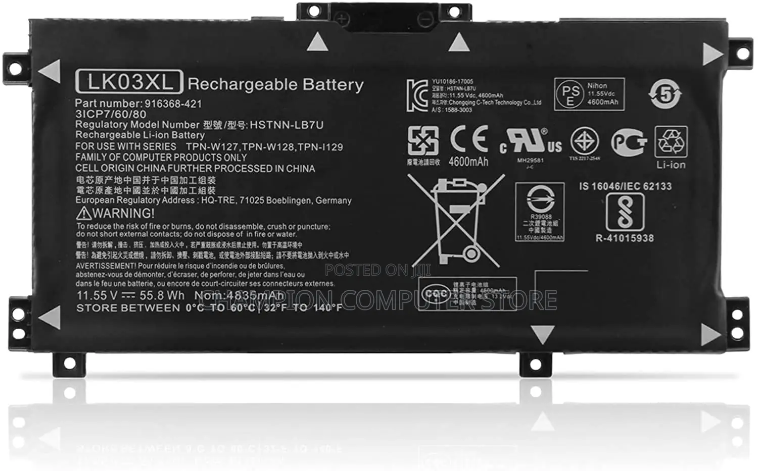 Hp Lk03xl for Hp Envy X360 15-Bp000 15m-Bp000 15m-Bq1xx TPN-W127 TPN-W