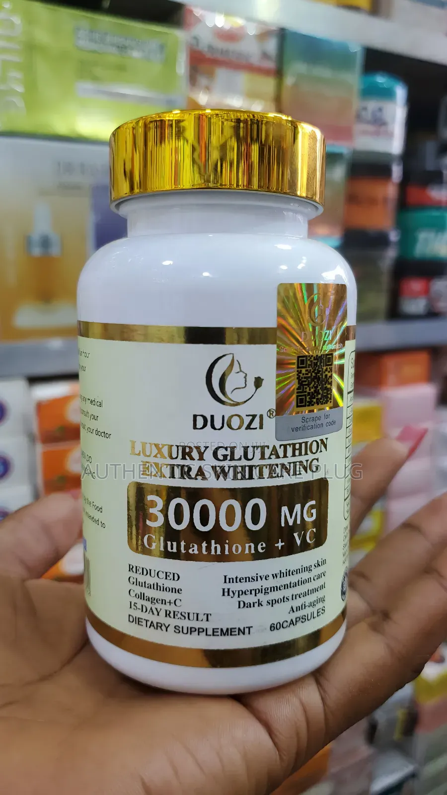 Duozi Luxury Glutathione Extra Whitening Pills 30000mg With Collagen