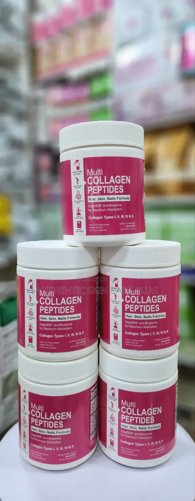 Multi Collagen Peptides Dietary Supplement Marketed for Hair,Skin Nail