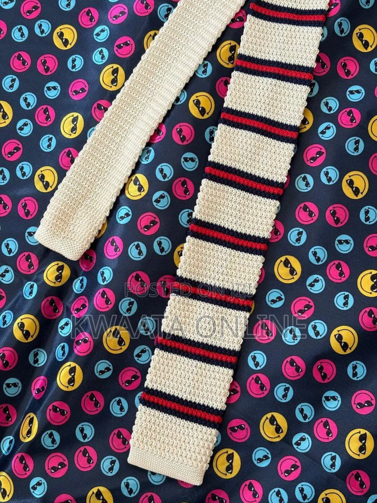 Vintage 2.2" Flat-End Knitted Ties Skinny Knit Neckties Mens