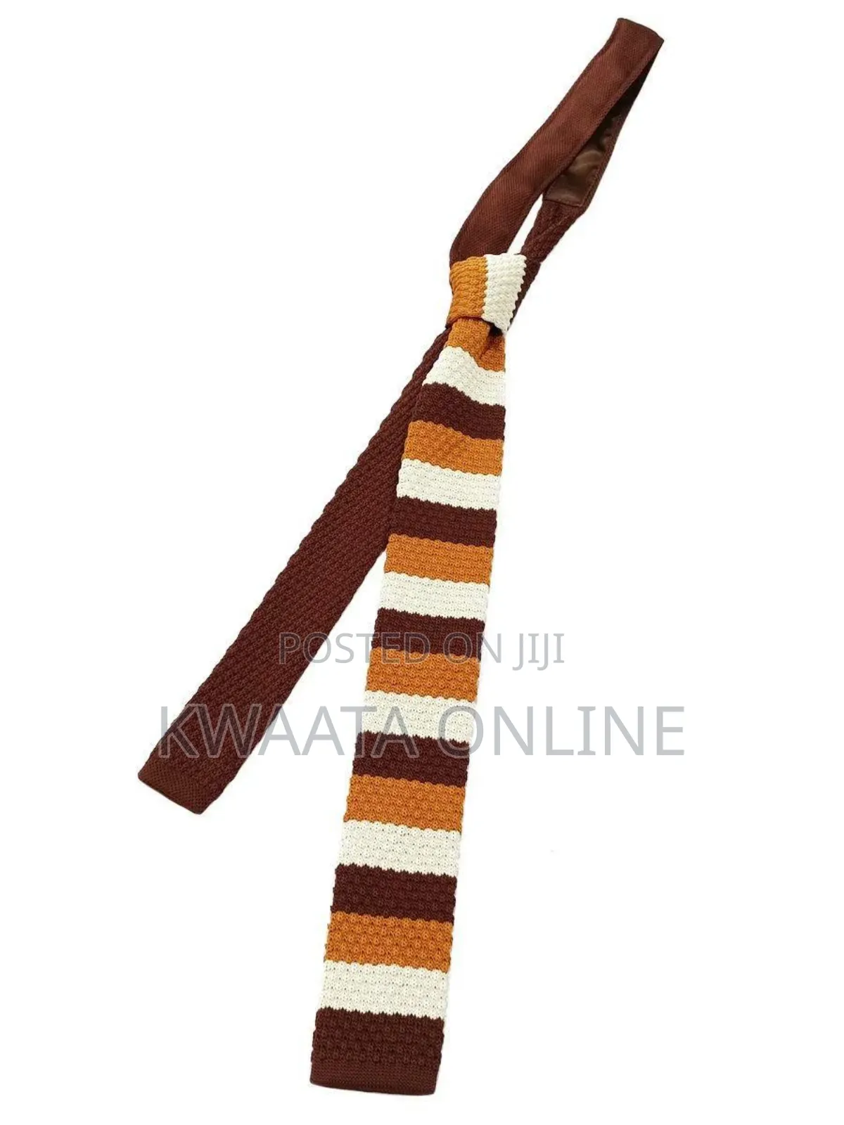 Vintage 2.2" Flat-End Knitted Ties Skinny Knit Neckties Mens