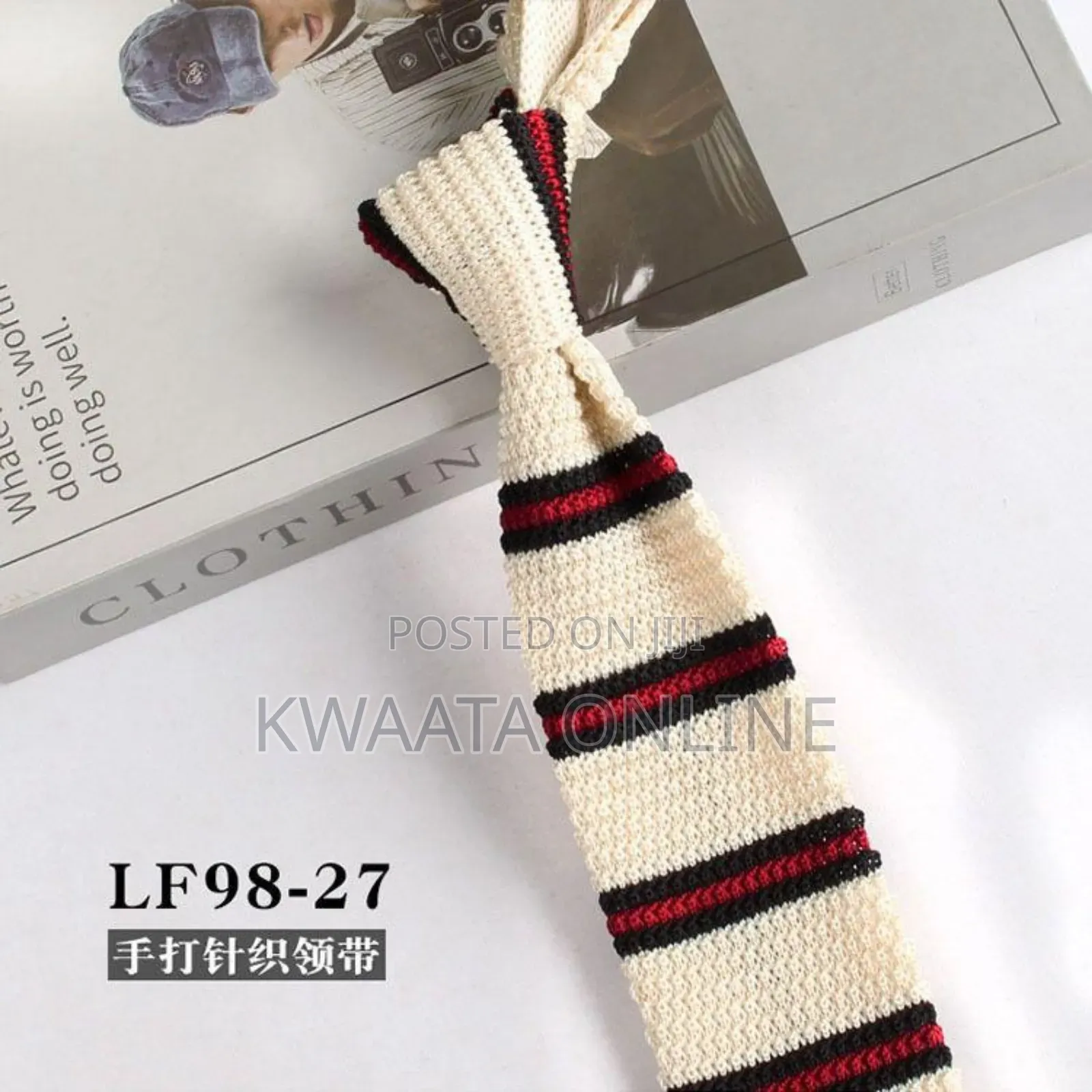 Vintage 2.2" Flat-End Knitted Ties Skinny Knit Neckties Mens