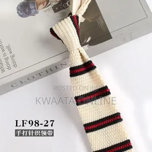 Vintage 2.2" Flat-End Knitted Ties Skinny Knit Neckties Mens