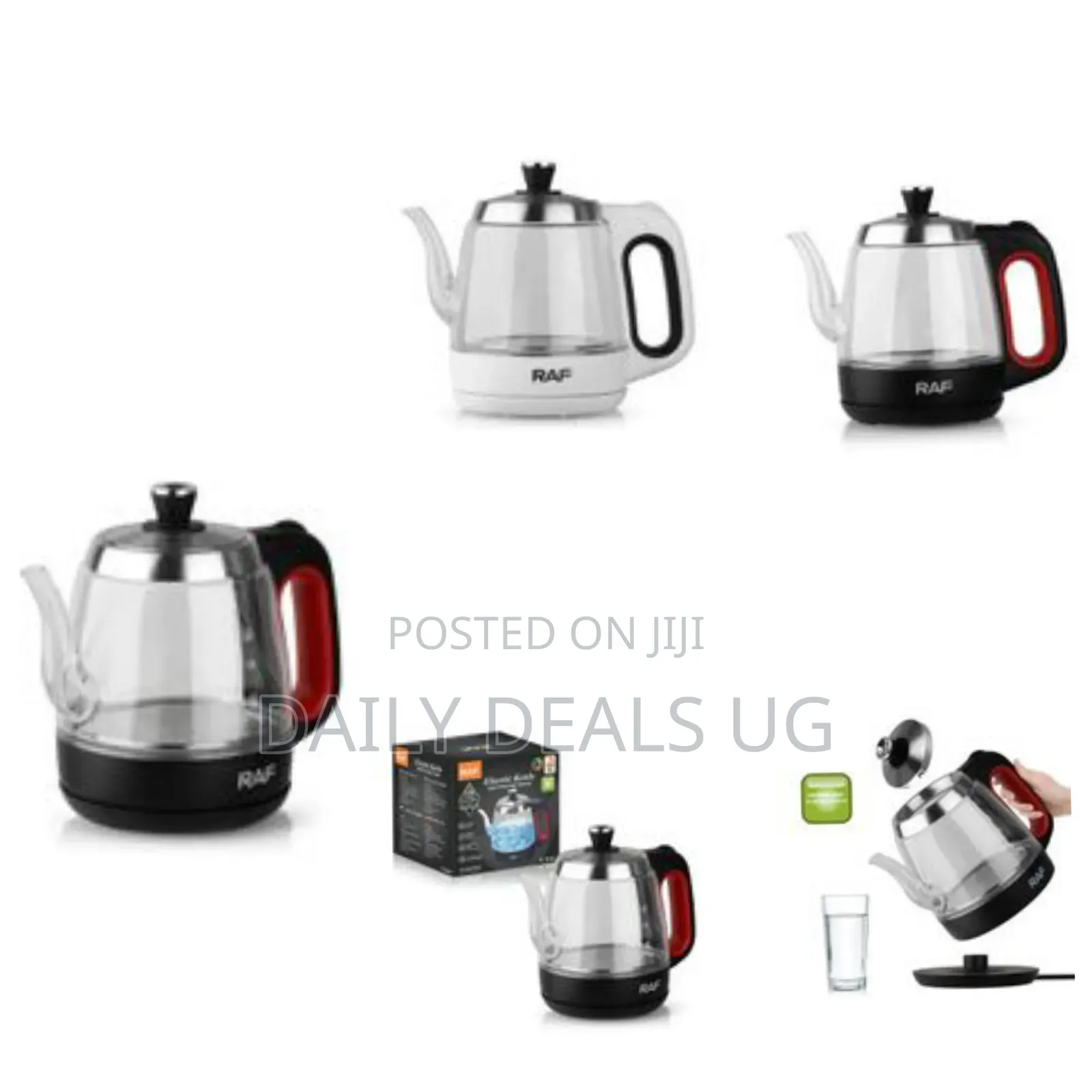 Raf 1.2l Electric Glass Kettle Heat Resistant Boiling Ceramic Glass