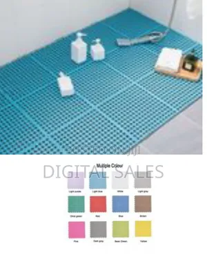 4pcs Interlocking Non Slip Bathroom Floor Tiles Rubber Mat for Toilet