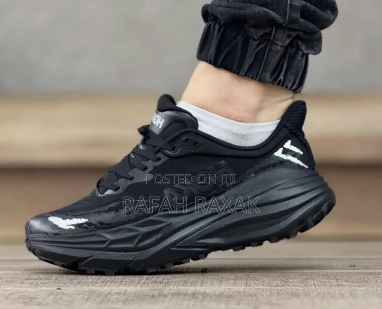 Men’S Black Hoka Stinson 7 Trail Running Sneakers