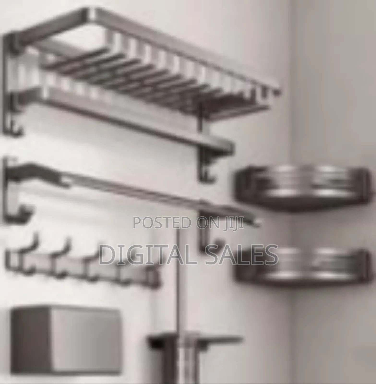 Set of 7 Three Fold Towel Rack Space Aluminum Bar Rail Paper Holder