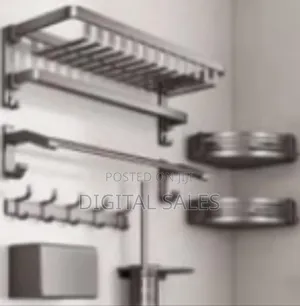 Set of 7 Three Fold Towel Rack Space Aluminum Bar Rail Paper Holder