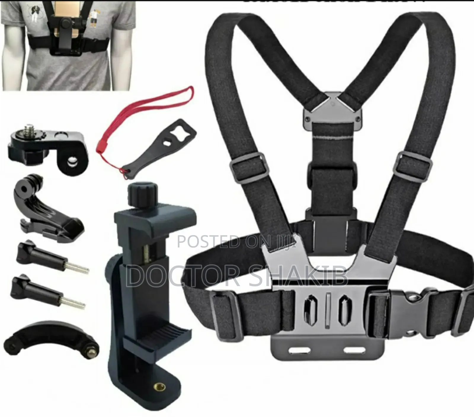 Chest Harness Mount Kit Designed for Action Cameras and Mobile Phones