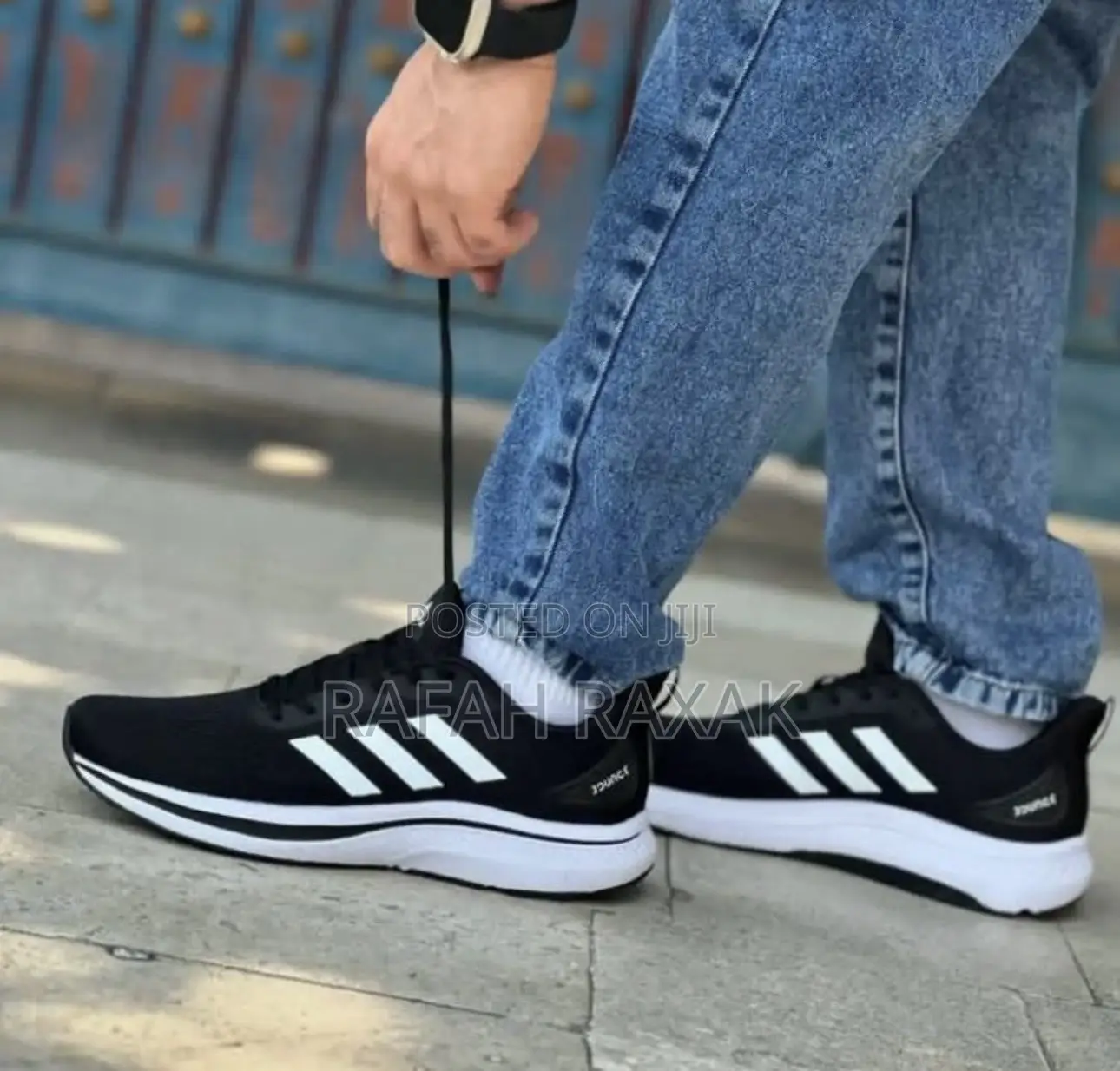 Black/White Adidas Bounce Running Trainer Sneakers
