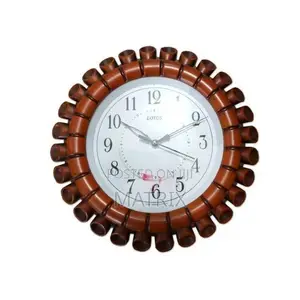 Sonam Office Round Wall Clock - White,Brown