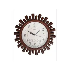 Sonam Office Round Wall Clock - White,Brown