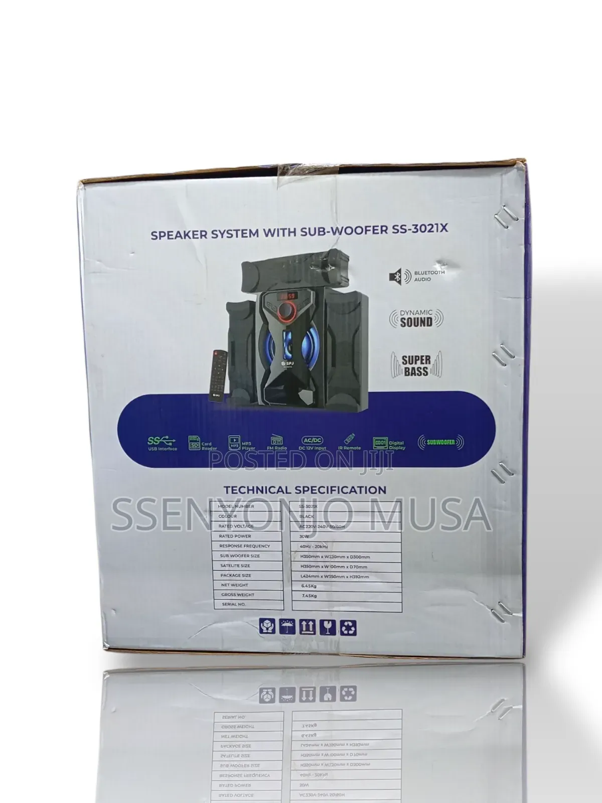 SPJ Ss-3021x 30w Bluetooth Speaker System With Subwoofer and Remote