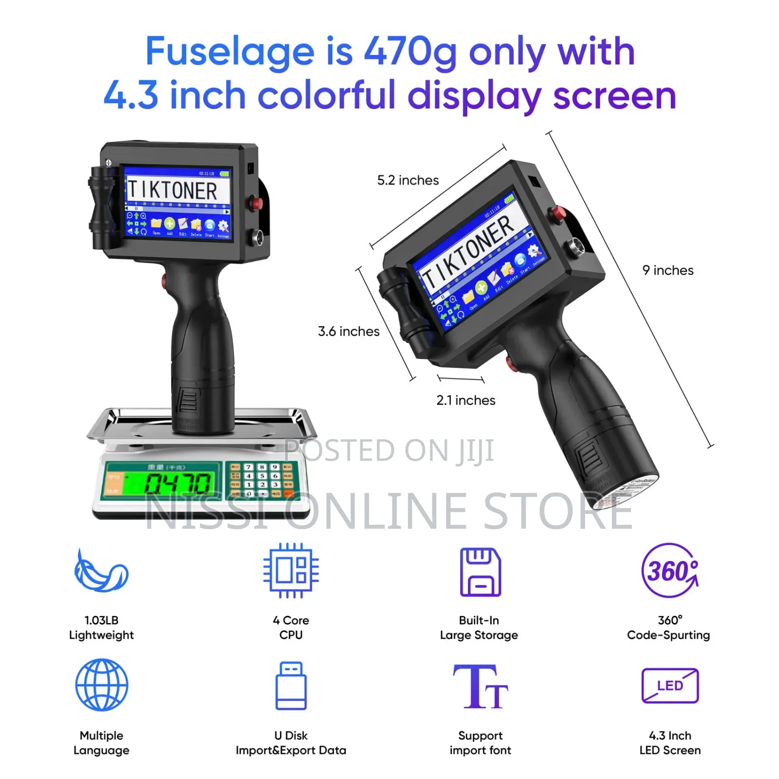 Handheld Portable Inkjet Printer