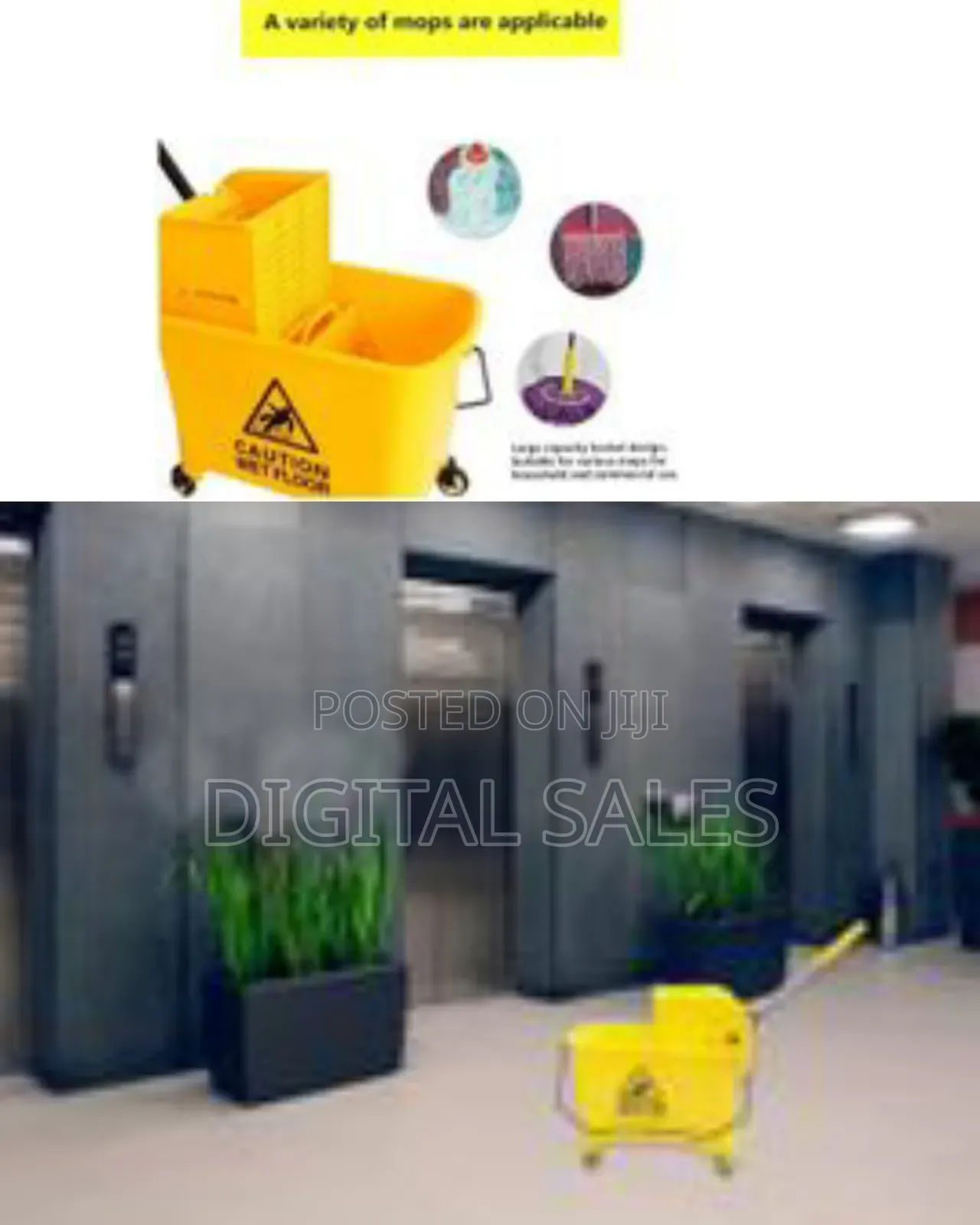 Other 20l Mop Bucket Side Press Wringer Cleaning Commercial Mop Bucket
