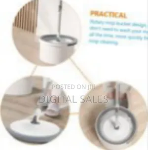 Disc Bucket Spinning Mop 360° Round Cleaning Mop Head Wash Floor Dry