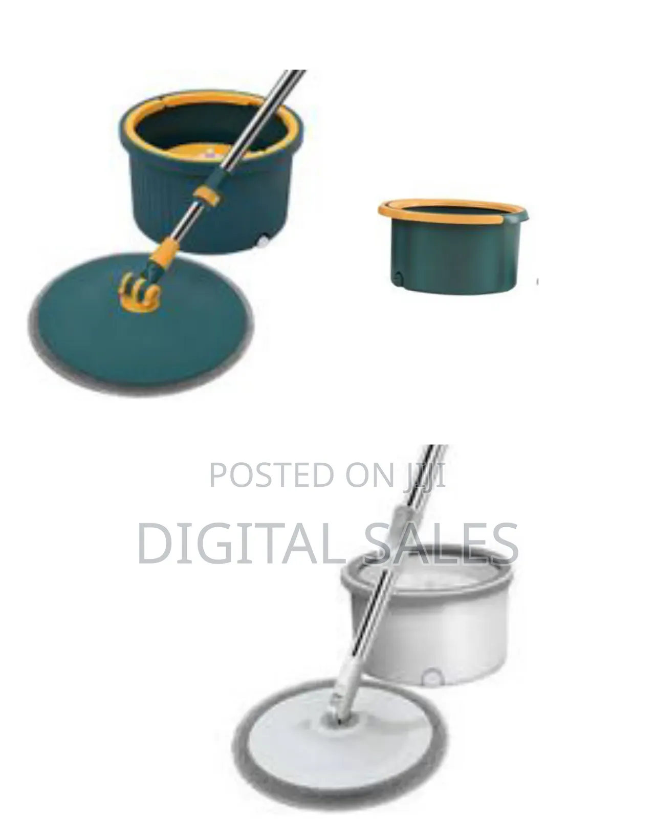 Disc Bucket Spinning Mop 360° Round Cleaning Mop Head Wash Floor Dry