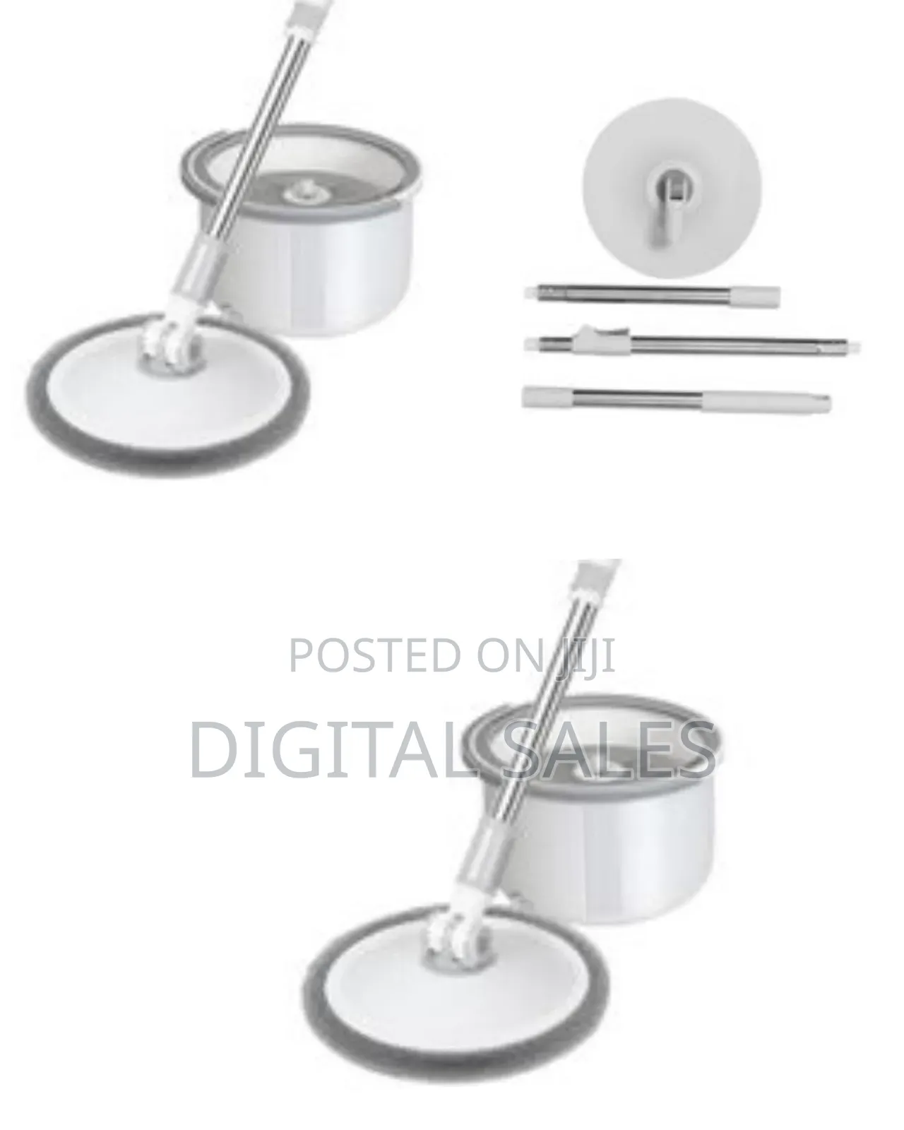 Disc Bucket Spinning Mop 360° Round Cleaning Mop Head Wash