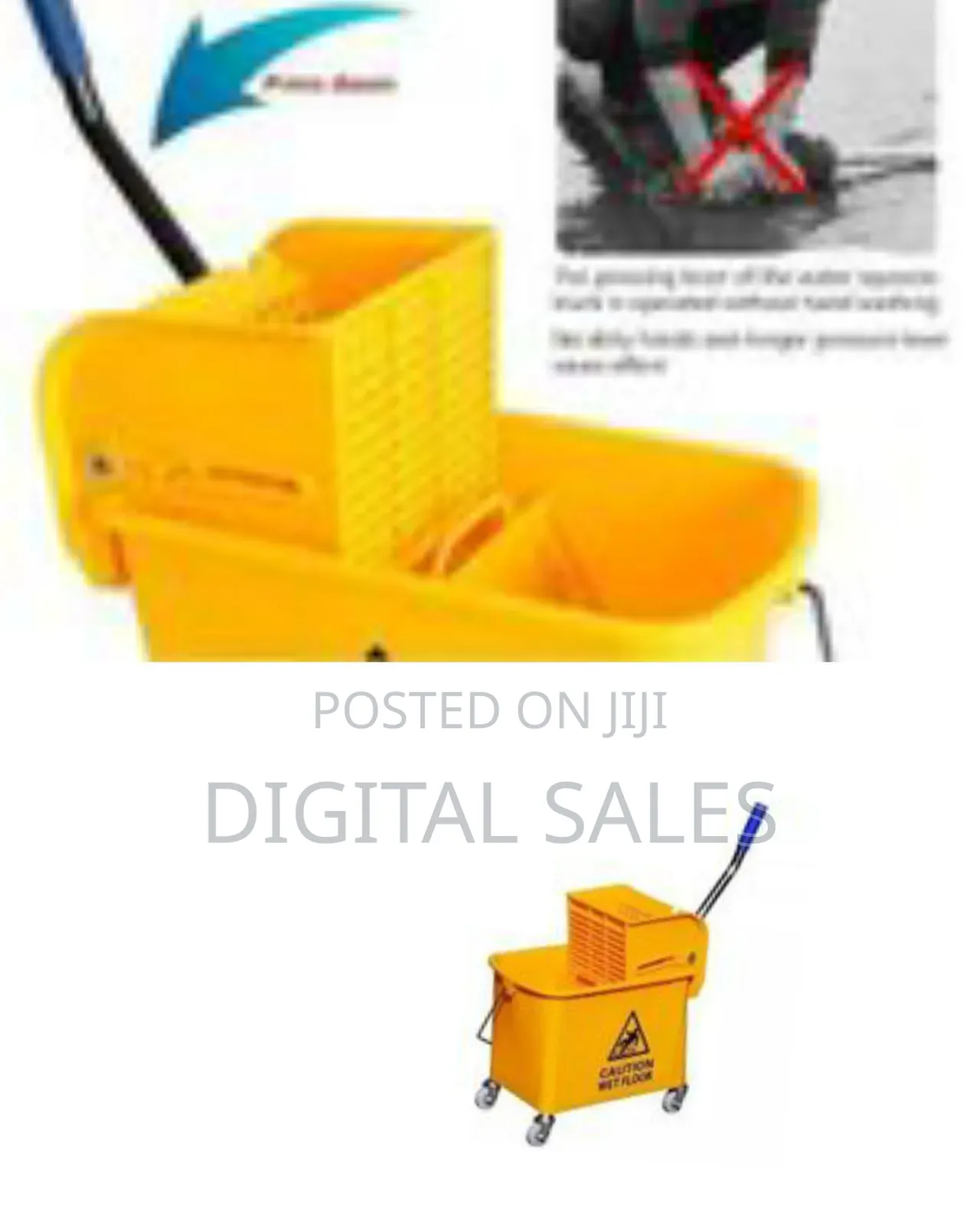 12l Mop Bucket Side Press Wringer Cleaning Commercial Mop Bucket