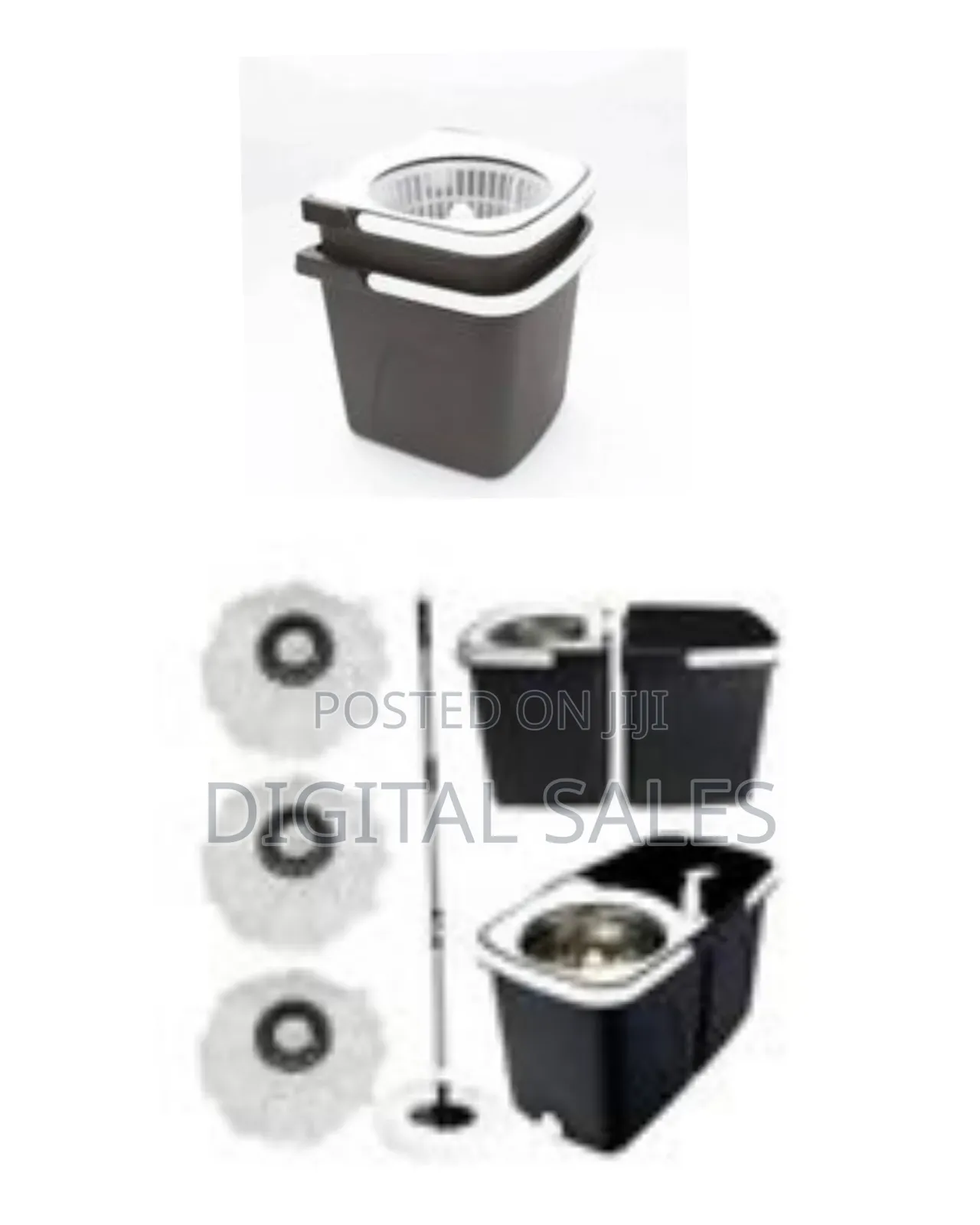 Space Saving 360° Dual Duo Floor Spin Mop Dispenser Bucket Set Spinnin