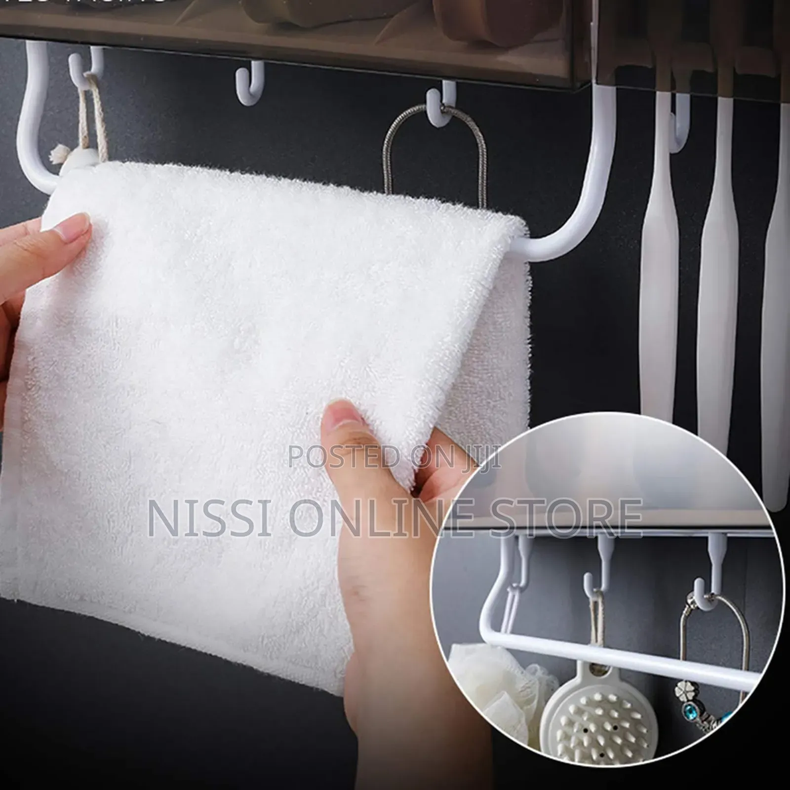 Bathroom Shelf Organizer With Toothpaste Dispenser