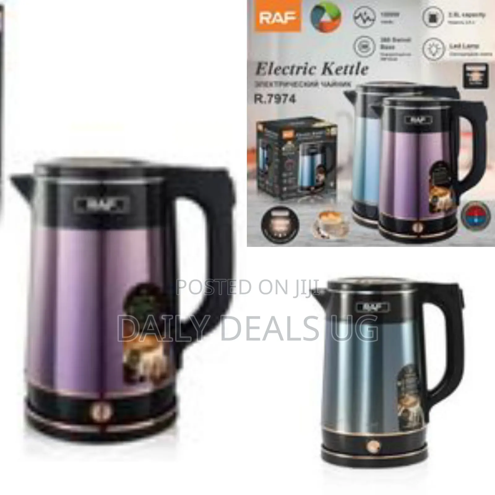 Raf 2.5litre Stainless Steel Electric Kettle Large Capacity 360 Degree