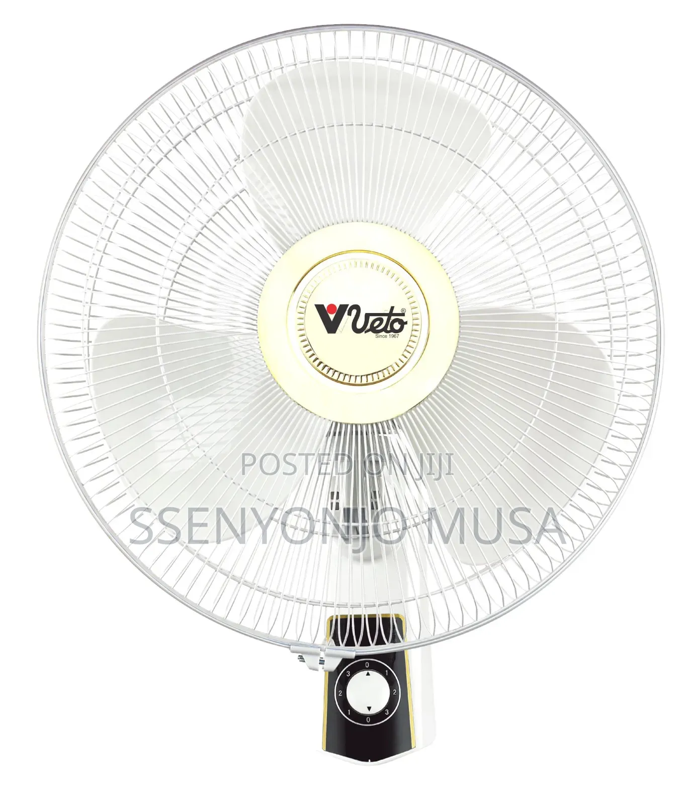 Veto 16" Wall Fan - 3 Speeds,Oscillation, New Blade Design