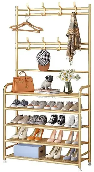 Shoe Rack Gold Stainless