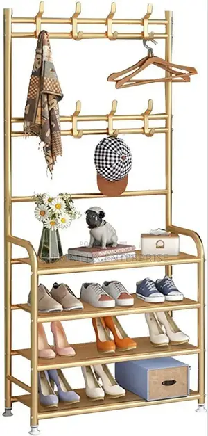 Shoe Rack Gold Stainless