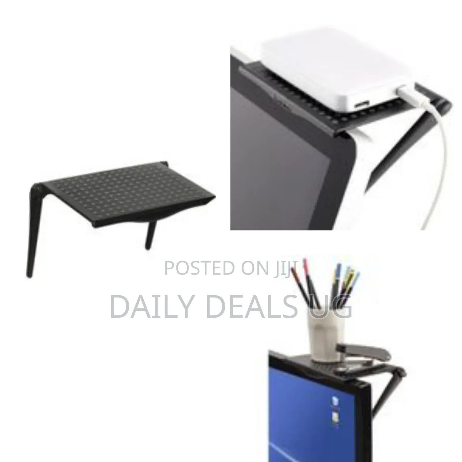 Adjustable Sreen Shelf for Flat T.V and Laptops-Black