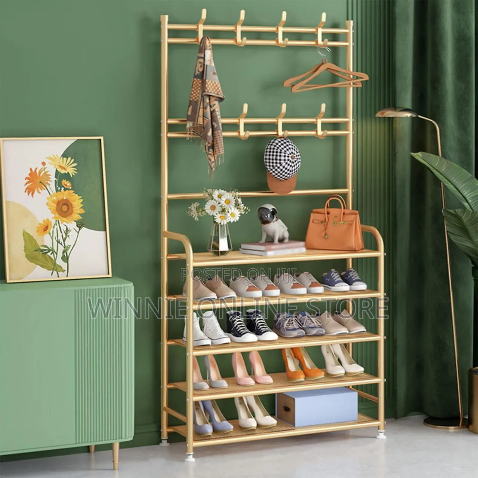 Golden Shoe Rack