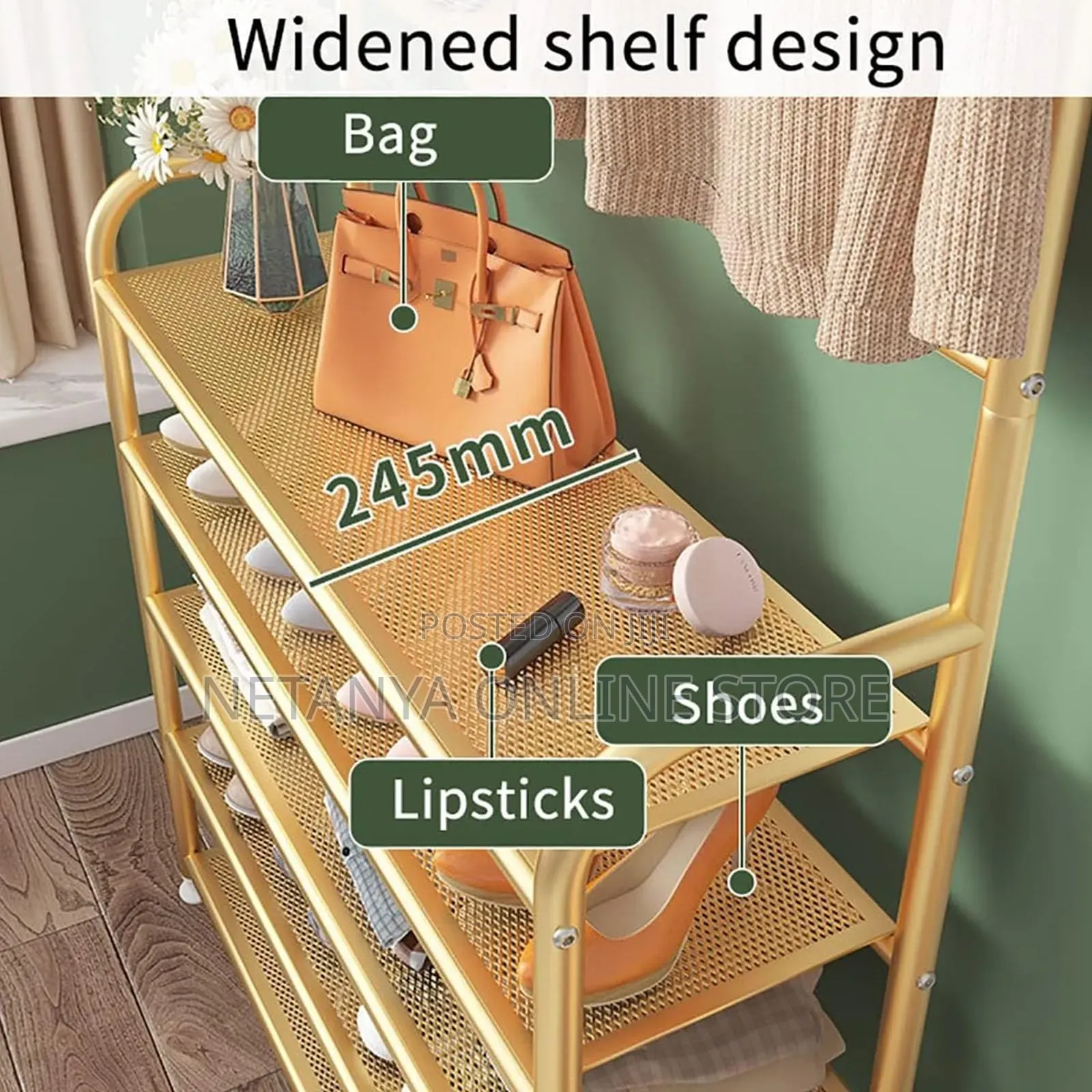 4 Tier Strong Metallic Shoe Rack