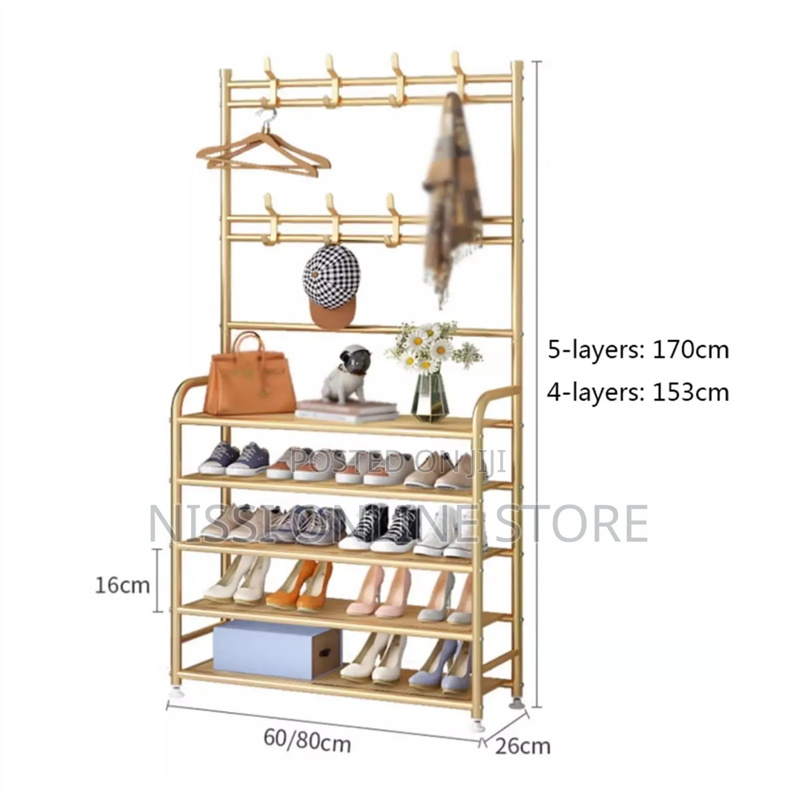 4 Tier Metallic Shoe Rack