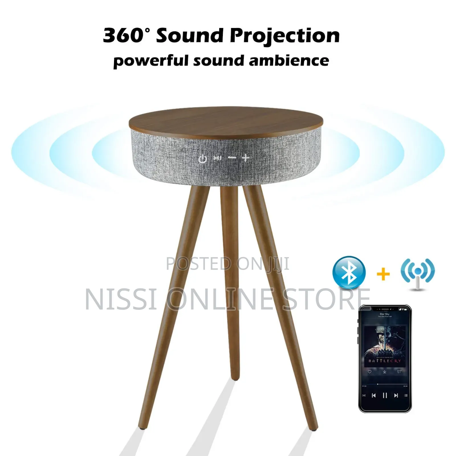 Wireless Charging Table With Bluetooth Speaker