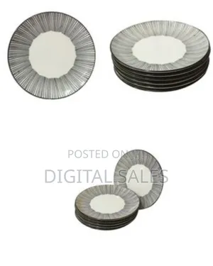 6pcs Line Plates - Black/White