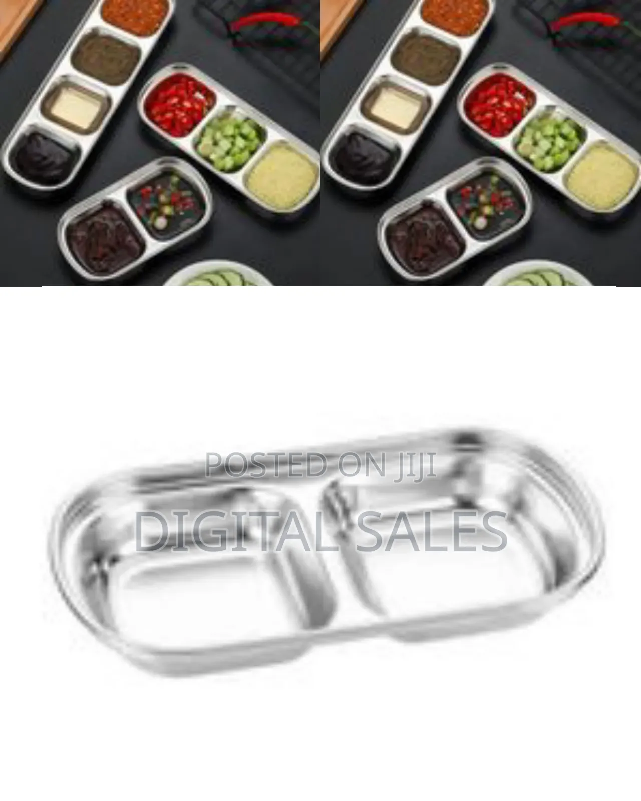 2 Compartment Salad Saucedish Food Dipping Bowl Seasoning Tray Vinegar