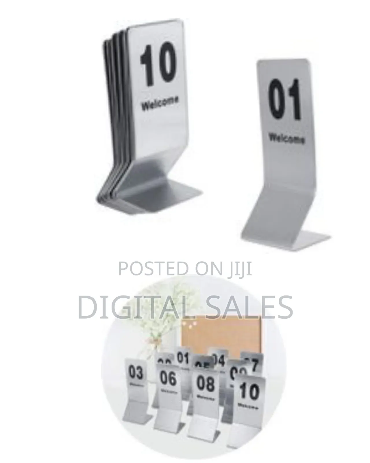 Stainless Steel Table Numbers Place Cards Seat Numbers, Wedding Place