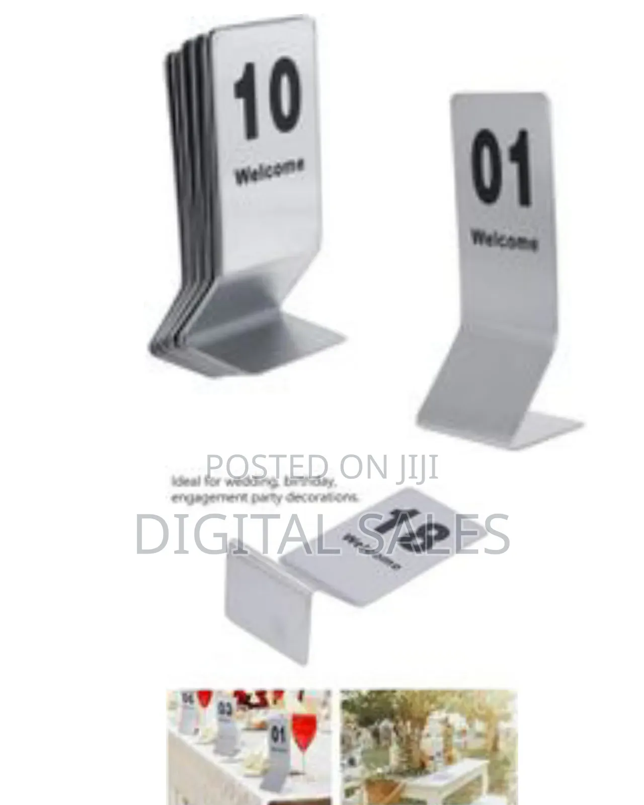 Stainless Steel Table Numbers Place Cards Seat Numbers, Wedding Place