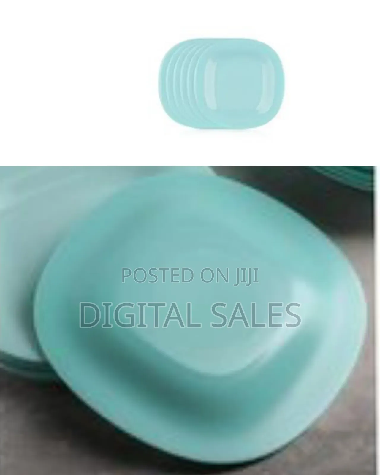 Luminarc 6 Pieces of Luminarc Square Plain Design Side Plates - Green