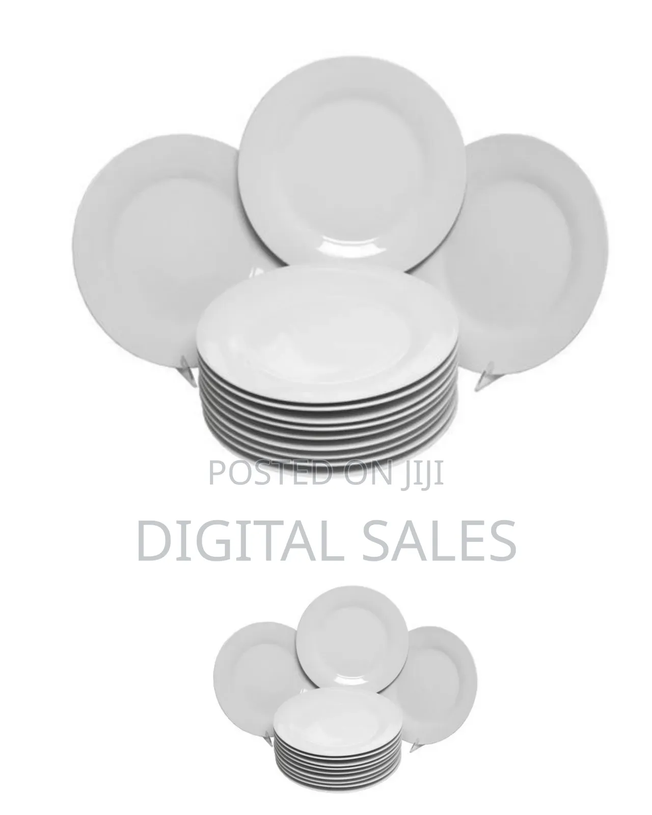 5 Inch 12-Piece Porcelain Cup Saucer Plates-White