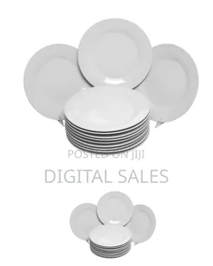 5 Inch 12-Piece Porcelain Cup Saucer Plates-White