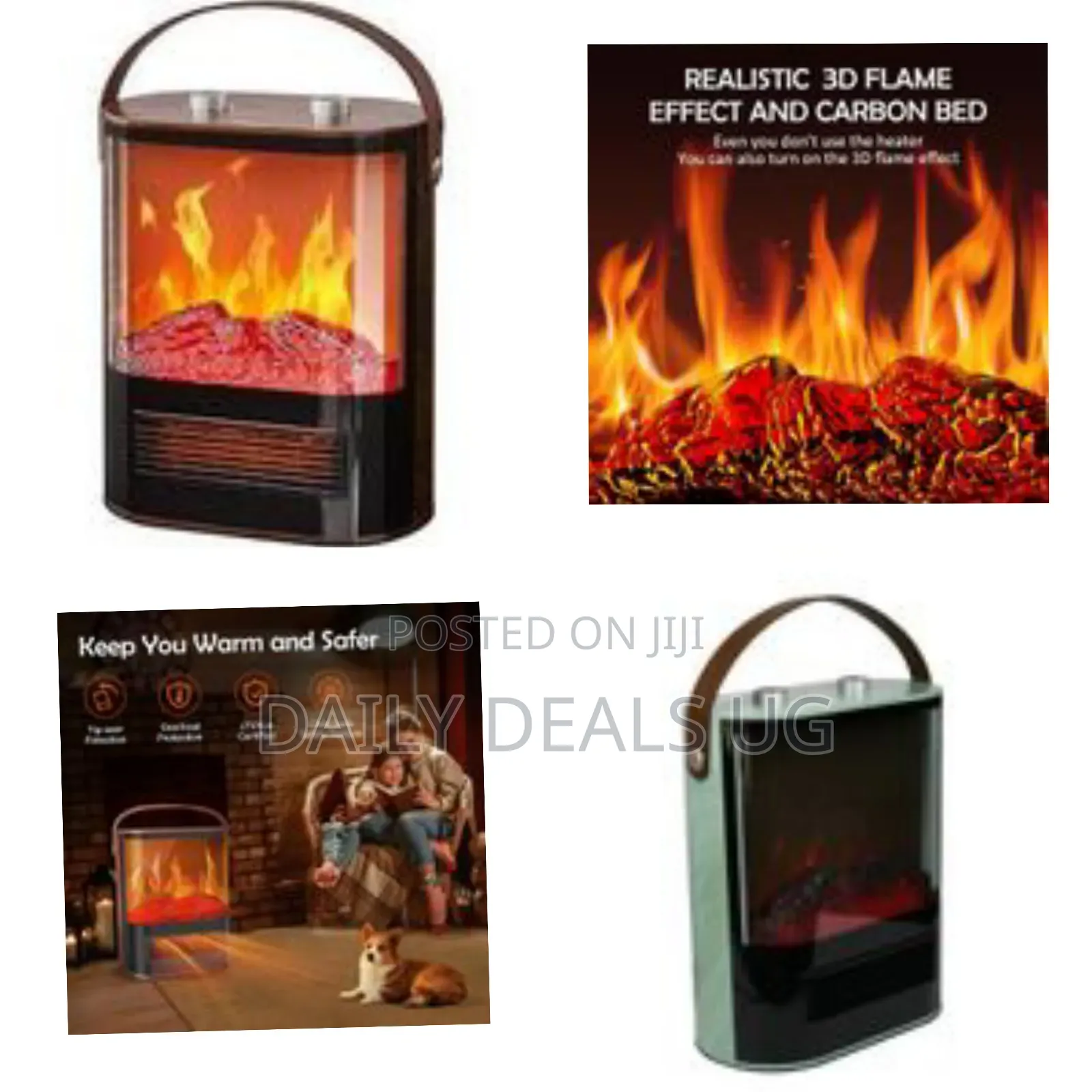 Electric Space Heater, 1500w Electric Fireplace Heater With Thermostat