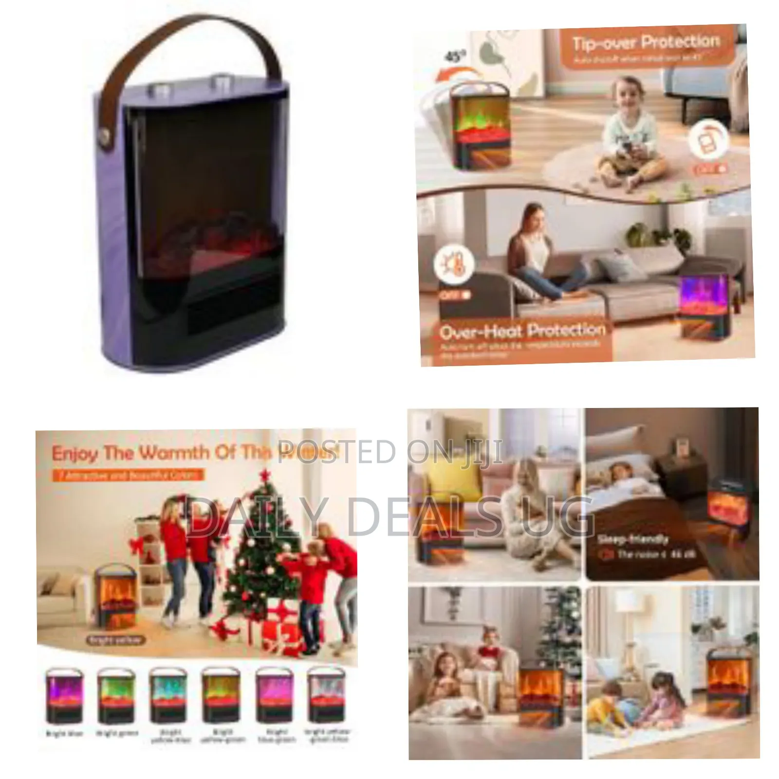 Electric Space Heater, 1500w Electric Fireplace Heater With Thermostat