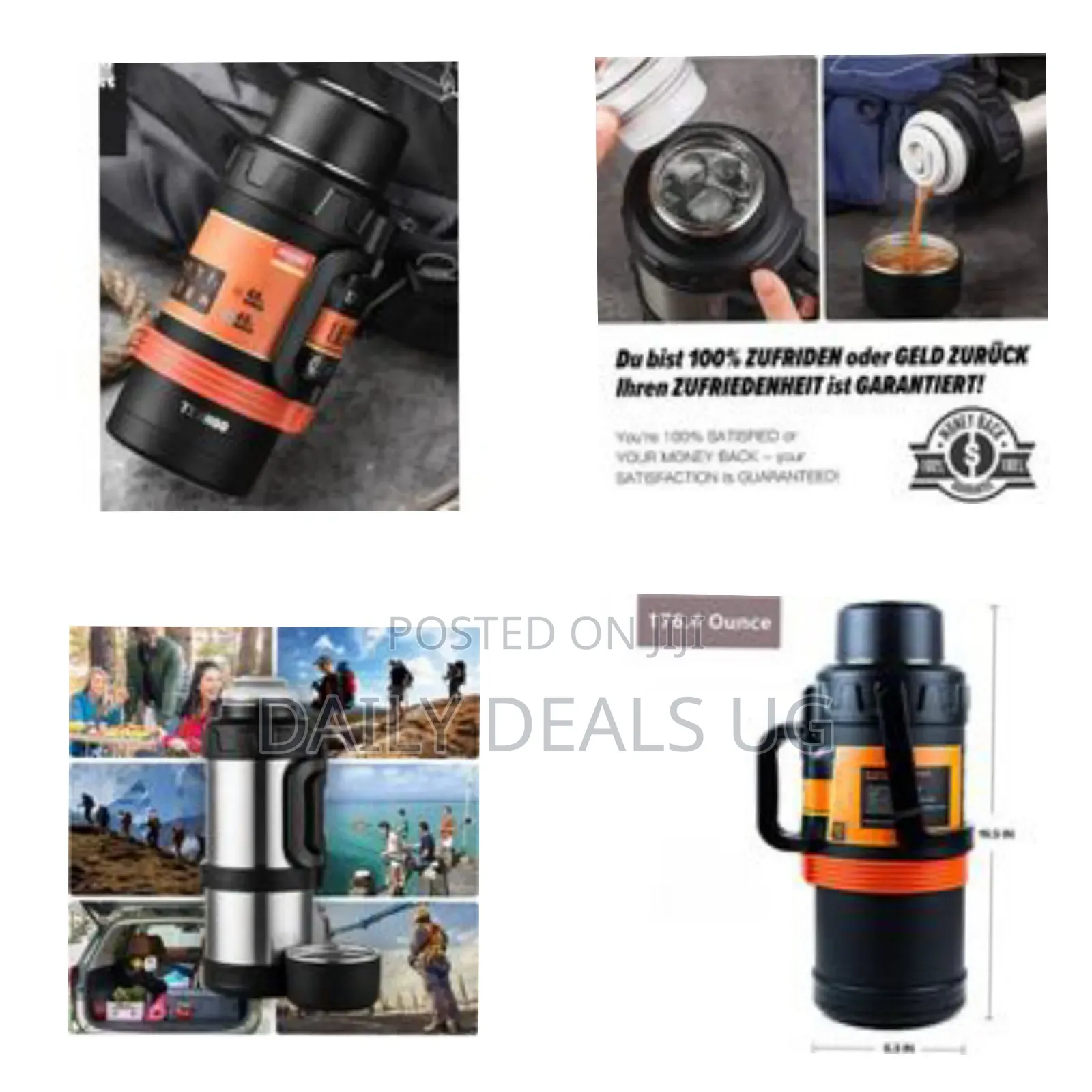 4 L Large Thermos Bottle Stainless Steel Double Walls Vacuum Tea Flask