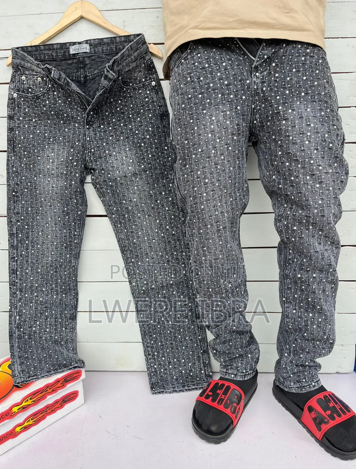 Sky Blue Balmain Jeans for Men