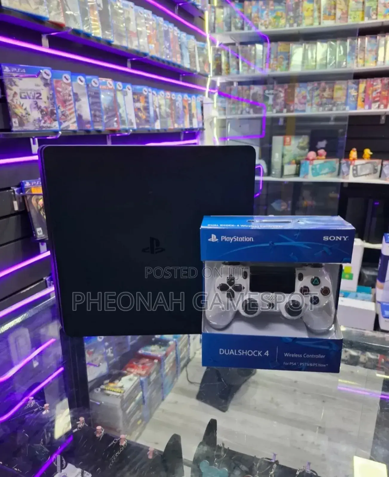 Playstation 4 Slim Console (500gb) With 2 Dualshock 4 Controllers