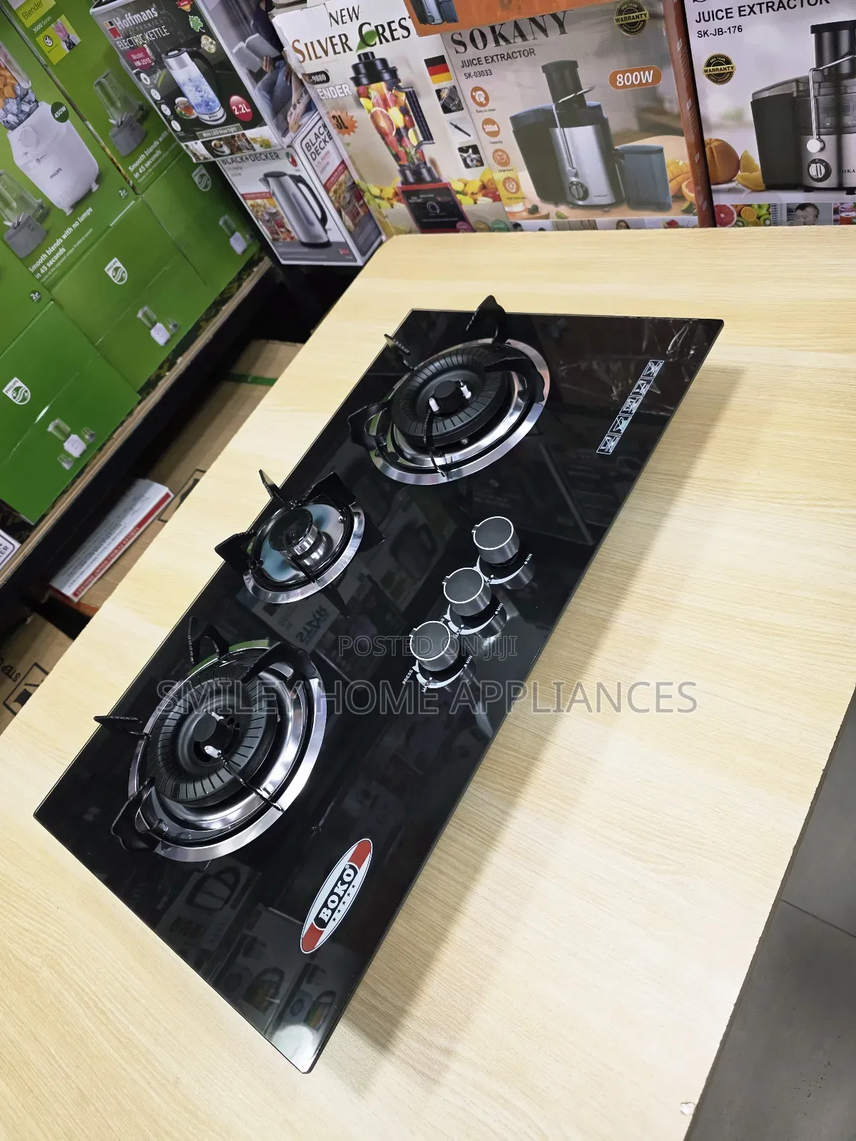 High Quality Boko Built-in Tripple Gas Hob Glass Material