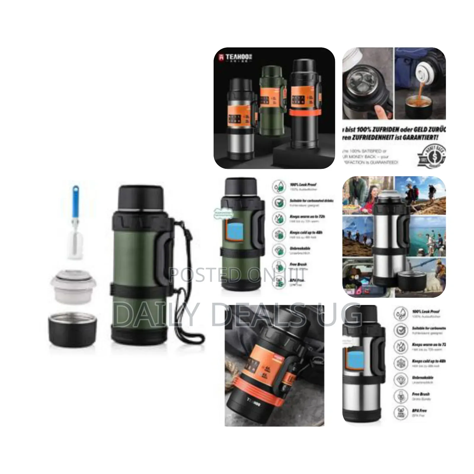 5 L Large Thermos Bottle Stainless Steel Double Walls Vacuum Insulated