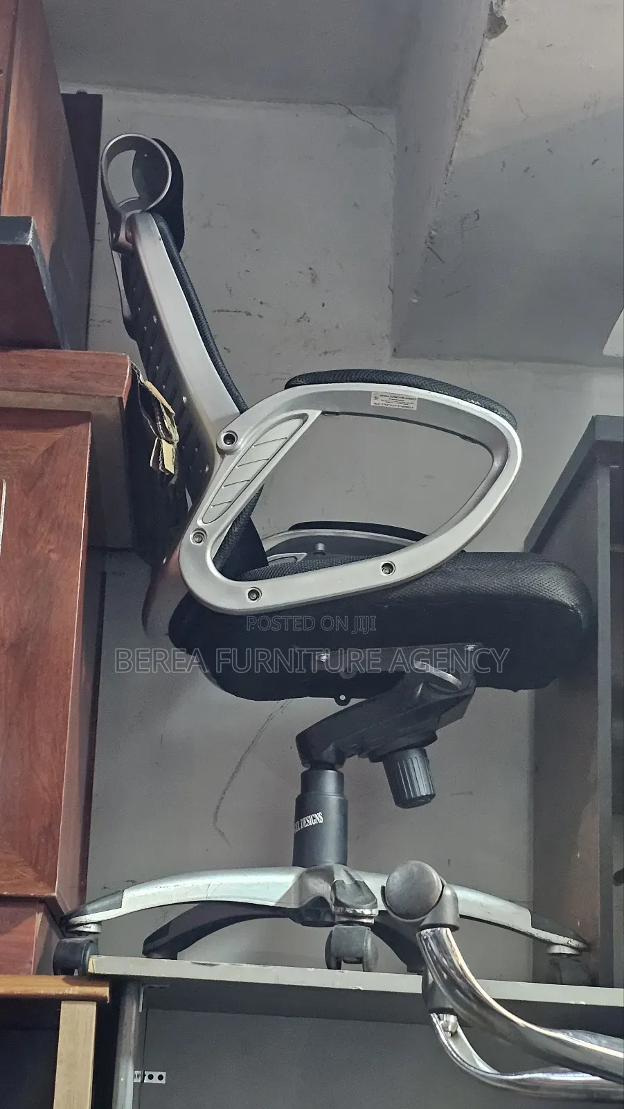 Grey-White and Black Mesh Office Chair