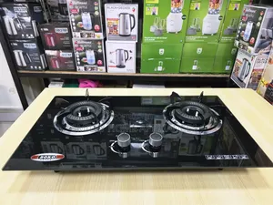 Newly Imported Boko Black Glass Built-in Double Gas Hob at 20% Discount